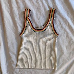 White cropped tank top